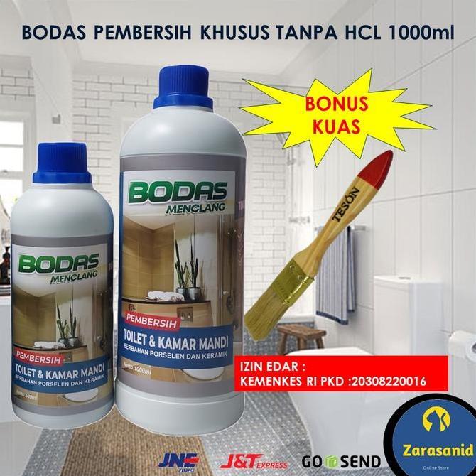 Bodas Pembersih Toilet Kerak Keramik Porcelen Kamar Mandi Extra Strong 1000ml - Bonus Kuas