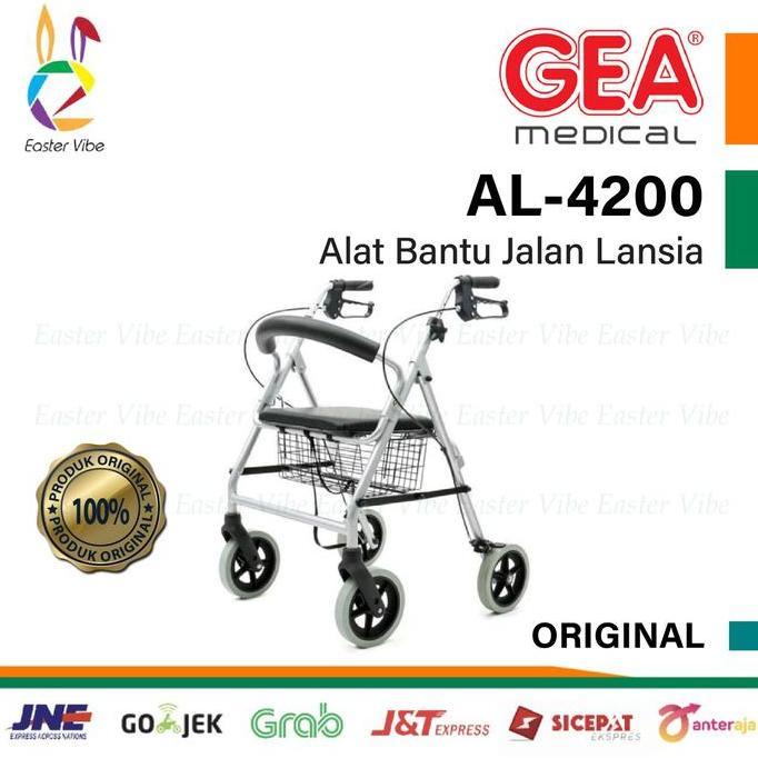 GEA Rollator AL-4200 Alat Bantu Jalan Lansia kursi roda walker