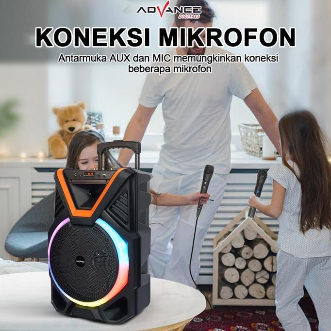 Advance Free 2 MIC 12INCH speaker bluetooth bass KS-1221 salon aktif bluetooth full bass speaker blu