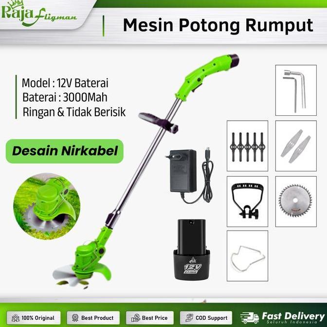 Fligman-Mesin Potong Rumput Battery 12V Mesin Pemotong Rumput Portable