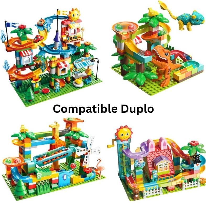 [DAS] MAPLETOYS - feelo slide Ball run mainan brick marble run blocks besar compatible dupl0 balok s