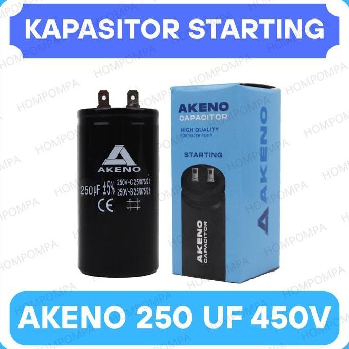 KAPASITOR STARTING 250 UF AKENO - START CAPACITOR 250UF 250V CD60 TERBATAS