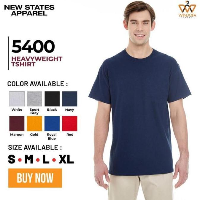 Kaos Polos New States Apparel Heavy Weight T-Shirt 5400