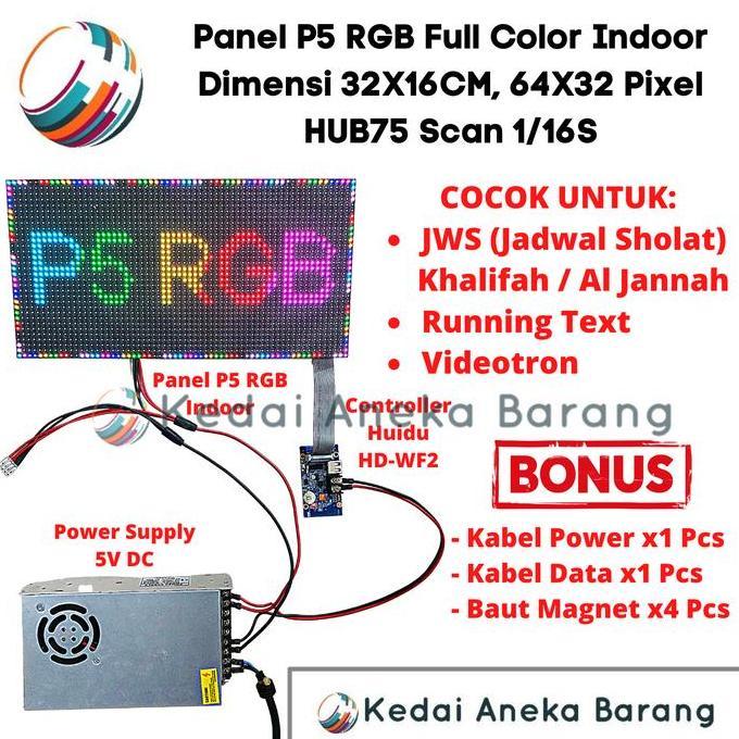 Panel Module Modul LED P5 Running Text SMD RGB Full Color Indoor