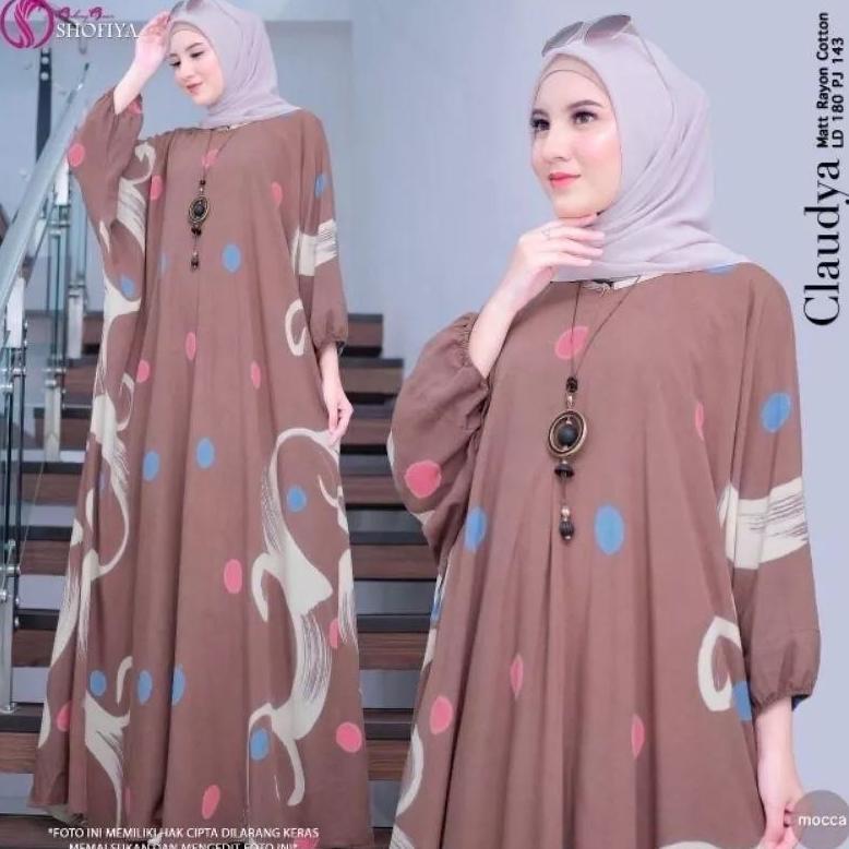 BESTPROMO KAFTAN RAYON PREMIUM Kaftan evita claudya Riyana -kaftan Viral -Wanita - Claudya Kaftan Ko