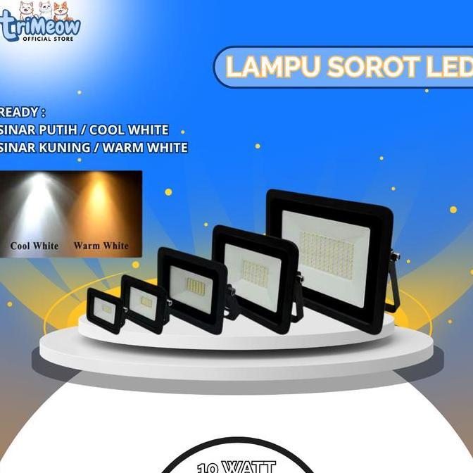 Lampu Sorot LED 10W Cahaya Putih & Kuning / Lampu Tembak LED 10 Watt IP66 Minimalis