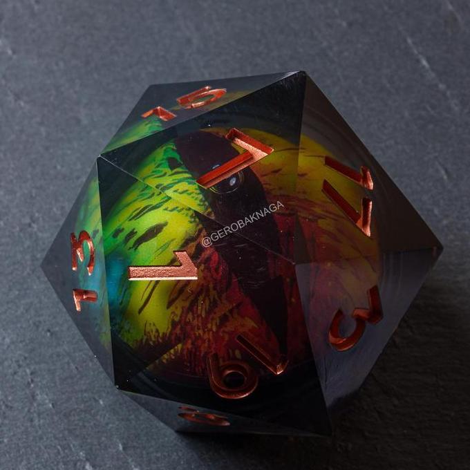 Promo [Ready] Premium High Quality Polyhedral Resin Dice - Dadu Jumbo | DND Dungeon Dragon | Liquid 