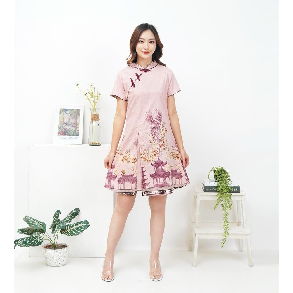 Batik Couple Imlek Warna Pink / Cheongsam Batik / Series SC-Pink#