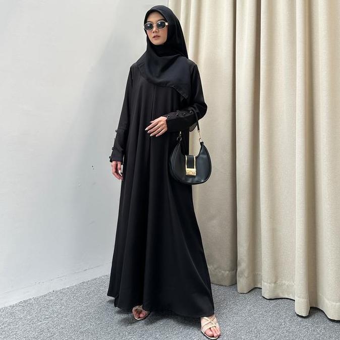 Gamis Abaya Terbaru 2025 Mewah Elegan Polos Syar'i Arabian Turkey Lebaran Wanita Remaja Dewasa Umroh