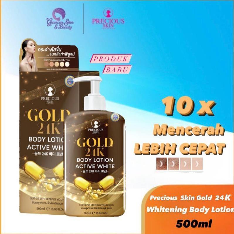 Precious Skin Thailand Gold 24K Body Lotin Active White 500ml / Whitening Lotion / HB Dosting