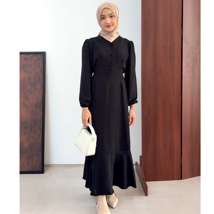 FLOWEAR Ayesha Dress Korean Style | Gamis Crinkle Wanita