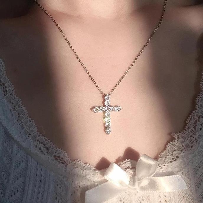 DB90 - Kalung Salib Rosario Asli Titanium Lapis Emas Asli Anti Karat Kalung Salib Rosario Anti Pudar