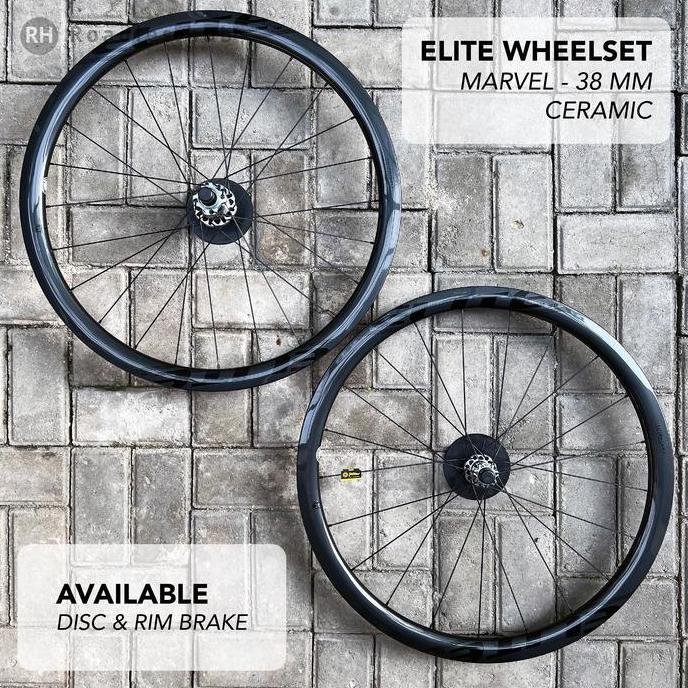 Wheelset carbon elite marvel ceramic bearing 38 mm disc & rim brake