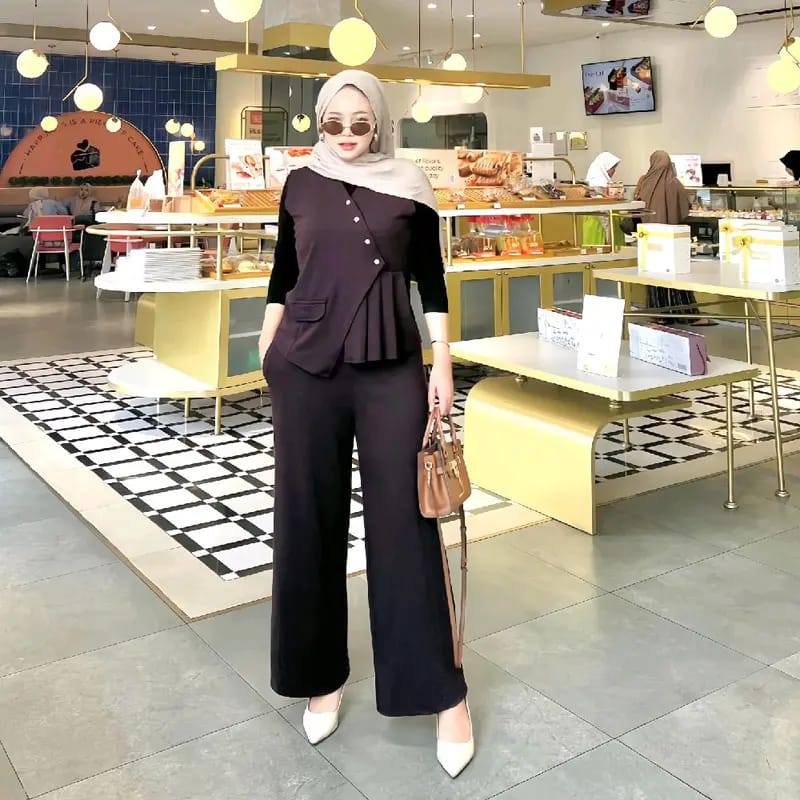 RACHEL SET CELANA +Rompi - Bestiie Fashion - Setelan Knit Premium - Vest Set Celana - Atasan Remaja