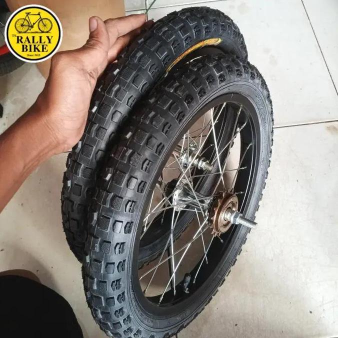 paket Velg 18 wheelset sepeda anak  ukuran 18 in depan belakang dan gir