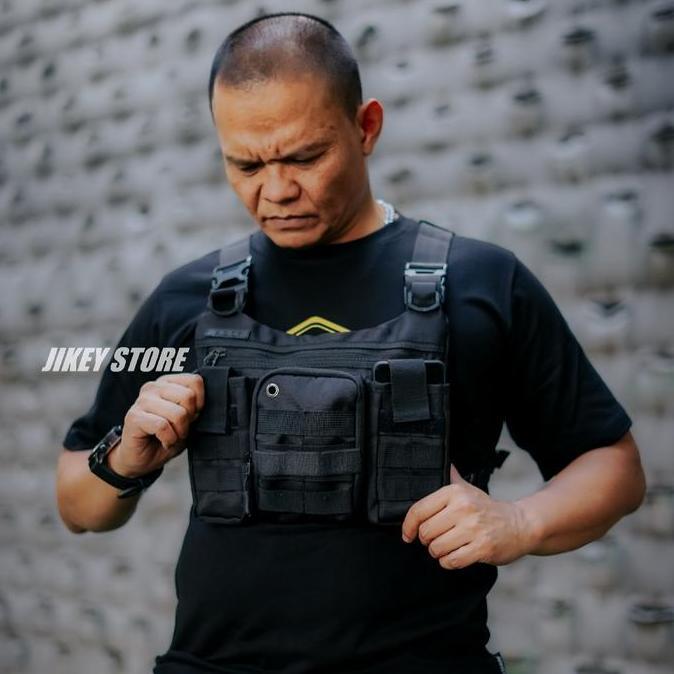 Tas Sepeda Pelindung Dada Chest Bag Tactical Rig Bag Addict Premium Pria Wanita Material Cordura 100