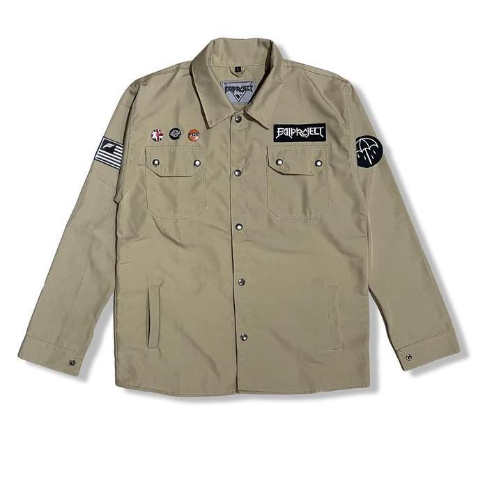 DR152 - Field Jacket / Semi Parka pria Cream 026 Canvas Nyaman