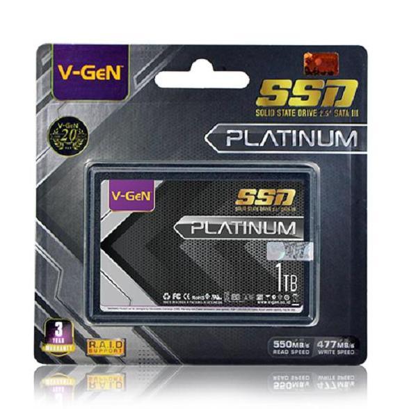 SSD V-GeN Platinum 1TB Rescue 1TB SATA 3 Solid State Drive 2.5" Inch VGEN SATA III