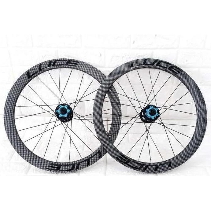Wheelset Luce 20 451 atau 22 inch Discbrake Look Carbon Biru