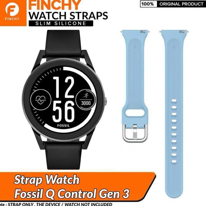 TERLARIS - Finchy slim Silicone Strap Fossil Q control Gen 3 Replacement Wristban