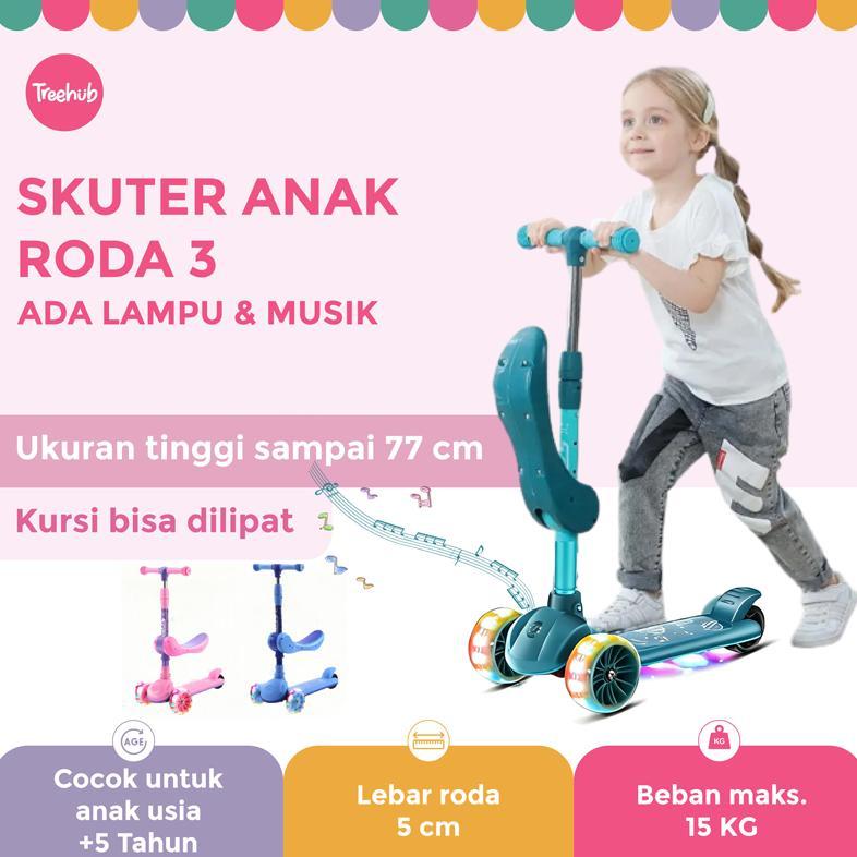 -ALS- Treehub 3in1 Scooter Anak Skuter Otoped Sepeda Duduk 3 Roda Multifungsi Ada Musik Lagu Lampu r