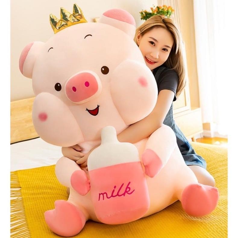 -ALS- Boneka Babi Bottle milk ukuran JUMBO Boneka Lucu / Boneka lmut