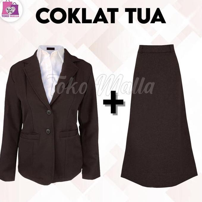 Lansungkirim- New Jas Formal Setelan Blazer Blezer Hitam Oneset Kekinian Baju Kantor Cewek One Set W