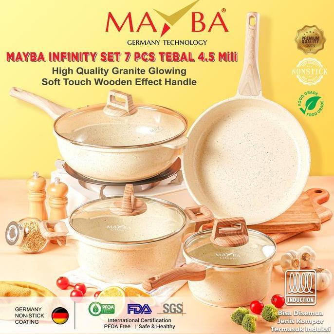 [FLASHSALE] PANCI Mayba Infinity 7 PCs Masterpiece Germany Granite isi 7 Set MAYBA INFINITY Cookware