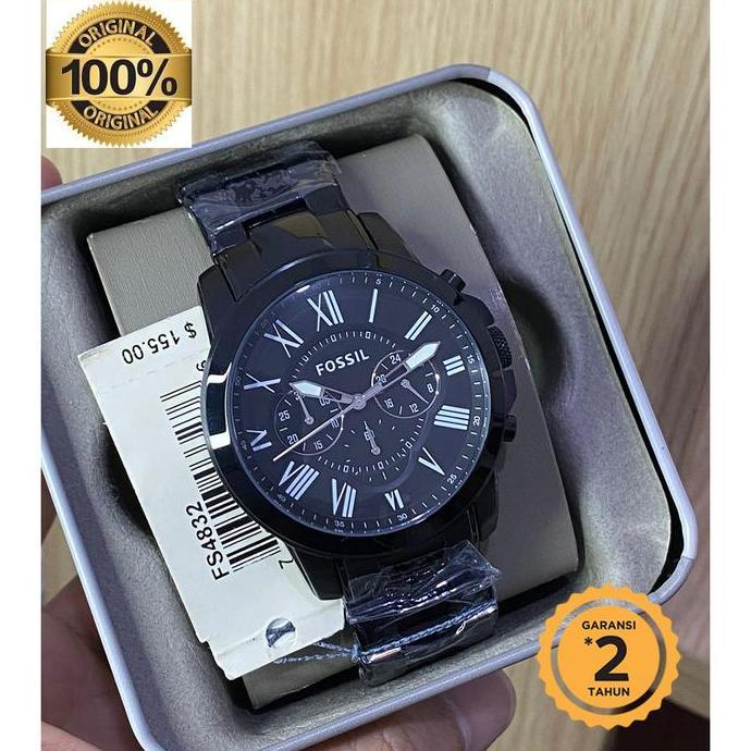 FS4832 Chronograph Men Black Dial Black Stainless Steel Original terlaris