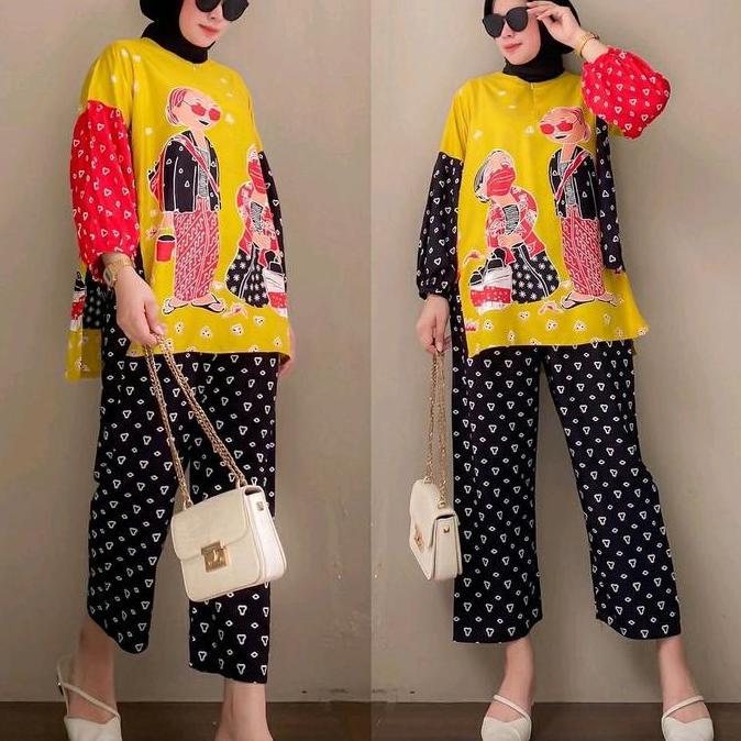 ONE SET TEJO MBOK JAMU GENDONG SEMERBAK BATIK ORI SETELAN VIRAL TERBARU