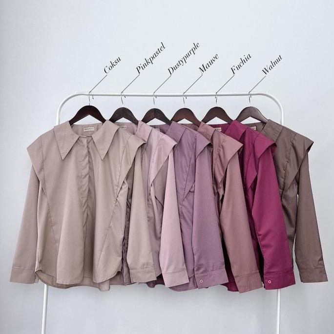 Rachel Top Busana Muslim Wanita Nadiraa Hijab Baju Nyaman Panjang Toyobo Atasan Basic Linen Katun