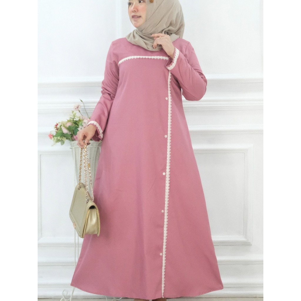 Baju Gamis wanita Remaja Dewasa Santriwati muslimah Jumbo Kekinian Bahan Katun Toyobo Premium  A19