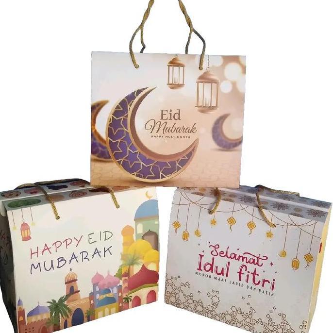 Termurah / Hot Sale Box Hampers Lebaran Idul Fitri / Paper Bag Lebaran Ukuran Sedang Isi 5Pcs Cocok 