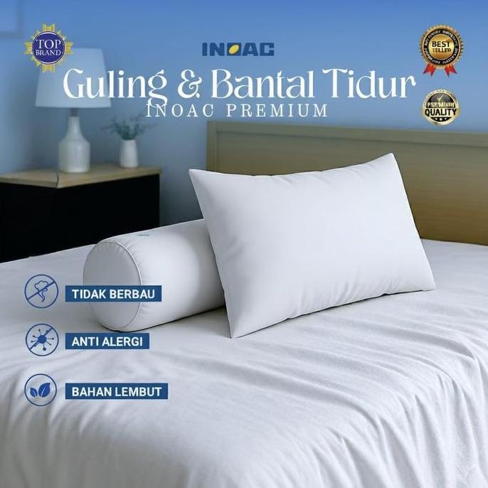 Special Dapat 2 | Bantal Tidur dan Guling INOAC Premium Hotel 100% Silicon Asli Original & Anti Kemp