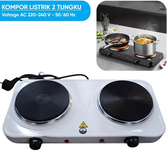 BIANCHELO Kompor Listrik Induksi 2 Tungku Portable Adjustable Hot Plate 2000W