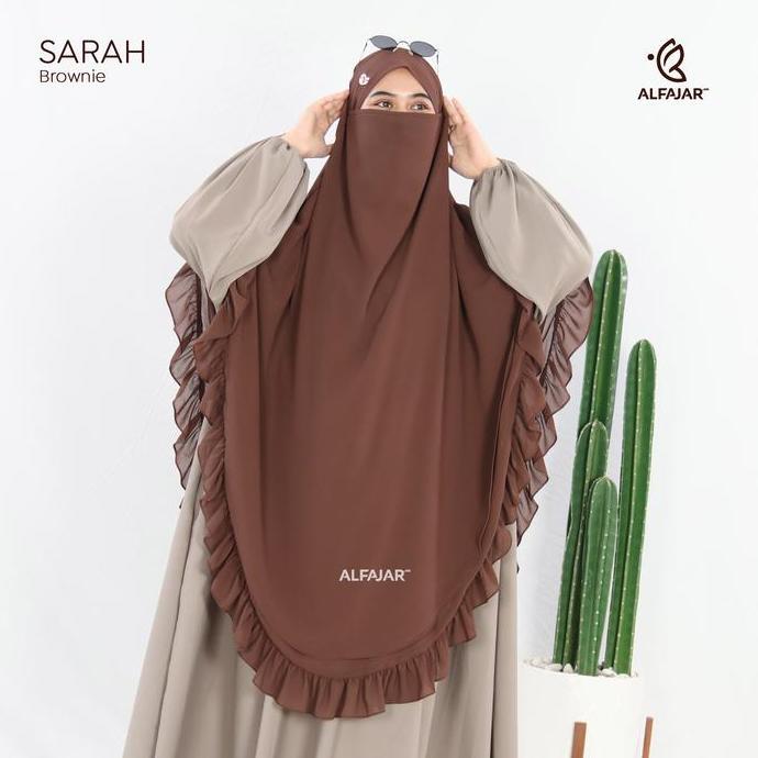 Alfajar - Frenchkhimar Ceruty Jumbo SARAH Dua Layer Free Cadar Tali Rempel / Hijab Cadar Ceruty