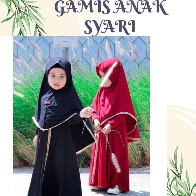 Baju Lebaran Anak Perempuan 2025 Gamis Abaya Jersey Set Hijab Syar'i Umur 1 - 9 Tahun Model Terbaru