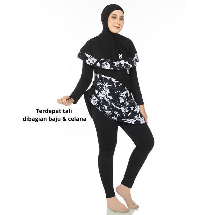 Nano sportswear Baju renang muslim syari dewasa motif / Baju renang muslim Panjang Syari Wanita