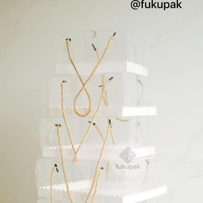 (20pcs) Fukupak Box Mika Tali Tinggi 10 cm kotak transparan dus mika kue nasi