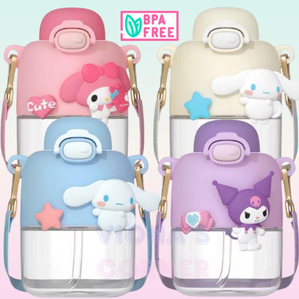 Botol Minum Sanrio Tempat Minum Kuromi Cinnnamoroll Melody Lucu Tali Panjang Tumbler Anak Perempuan