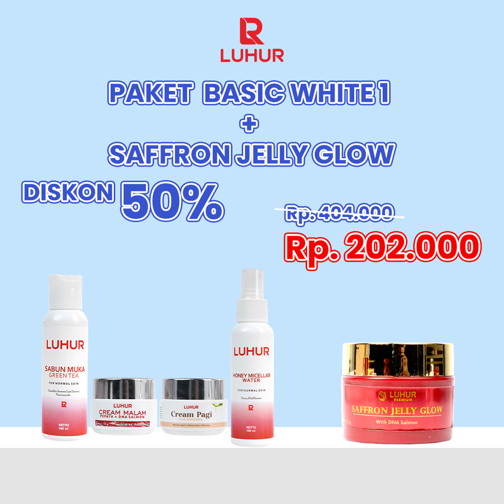 Luhur Skincare Paket White BPOM | Skincare Mencerahkan & Melembapkan