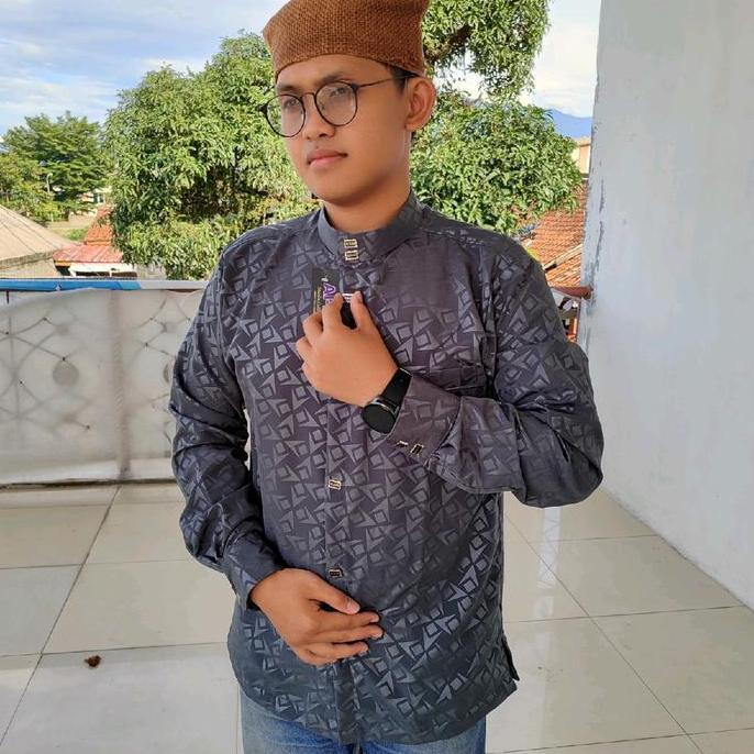 kemko sultan motif jaguar dan embos Pria Muslim Dewasa Atasan Motif Kain Katun Embos  Kurta Toyobo N
