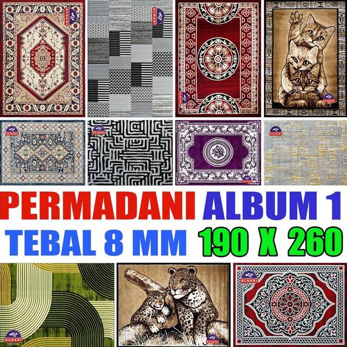 Alhadi Permadani 190 x 260 cm Tebal 8 mm Karpet Lantai Lembut Shabel Abstrak Exotic Modern Klasik 1