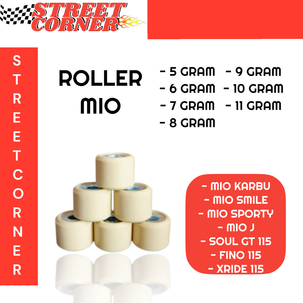 Roller mio karbu 5-6-7-8-9-10-11 ready roller ym racing/mio smile/mio j/mio soul karbu/xride115/fino
