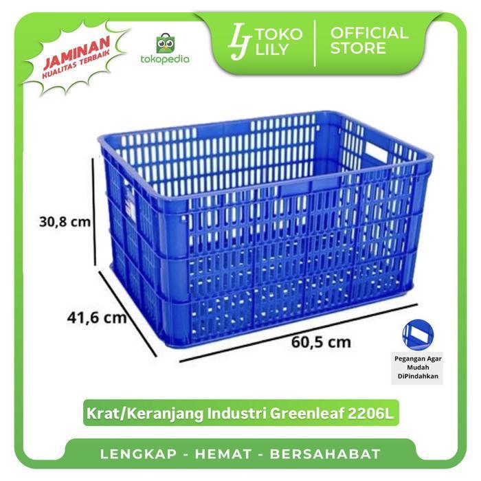 Keranjang Krat Industri Berlubang Serbaguna Greenleaf 2206L