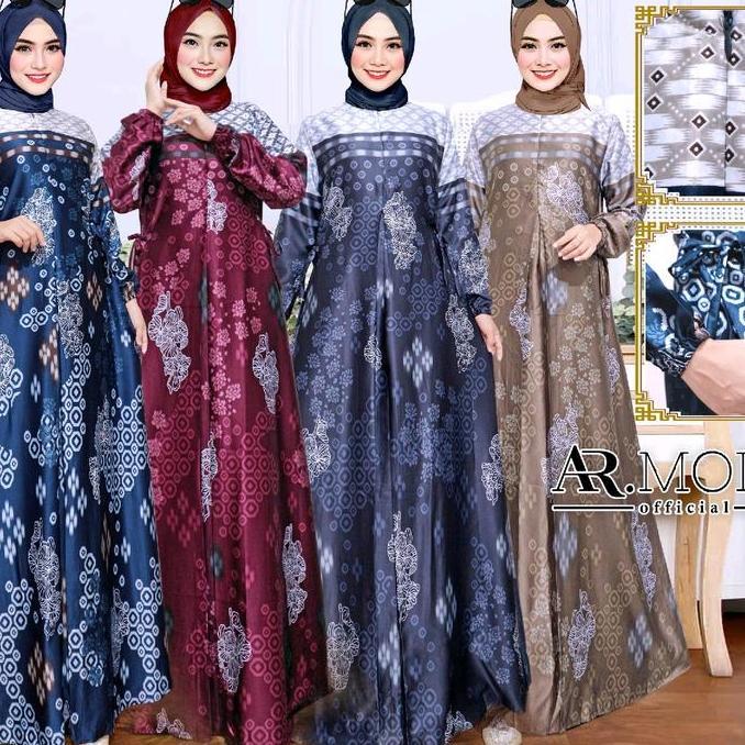 Gamis Mortal Silk tranding ( S-6L ) kantong motif Muslim Harian Dress Bunga Wanita Maxi Elegant