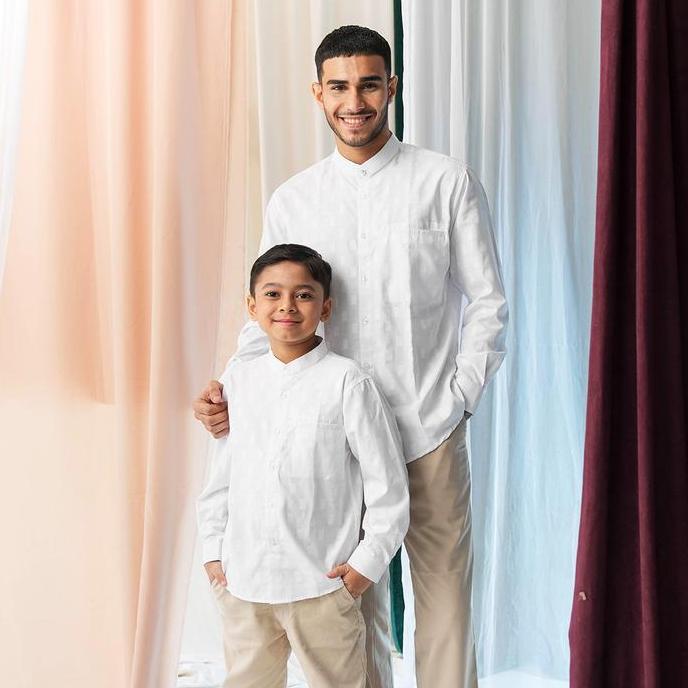 Casella Baju Koko Anak Laki Laki Lengan Panjang | Koko Couple Ayah-Anak Nizar Edition