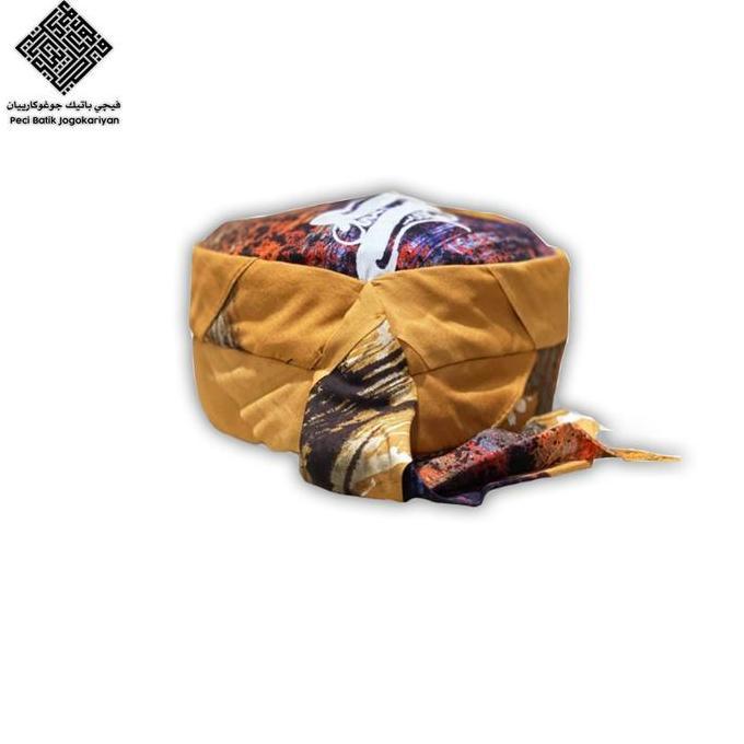 Peci Batik Jogokariyan Motif Batik Kontemporer Kuning Kopiah Songkok Anak Dan Dewasa Pria Muslim Pec
