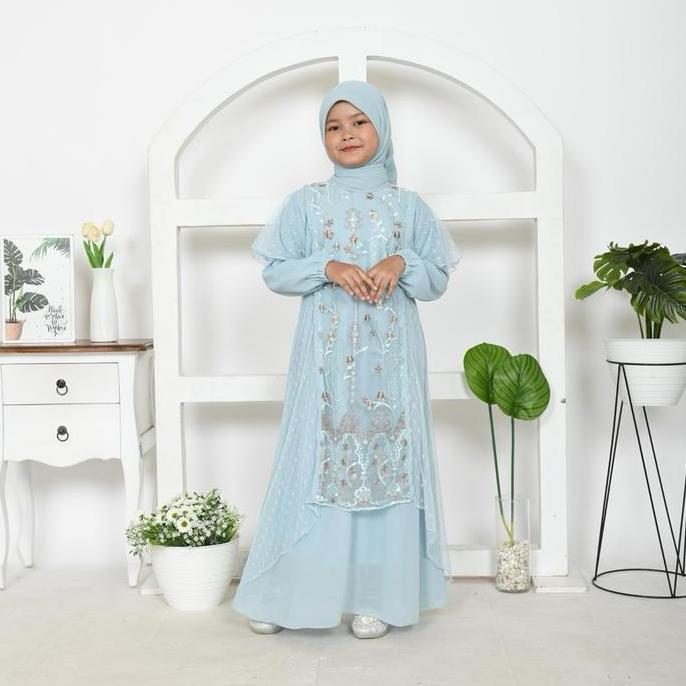 Jasmine Gamis Anak Brokat Ceruty babydoll Gamis terbaru 2025 Anak 3-10tahun