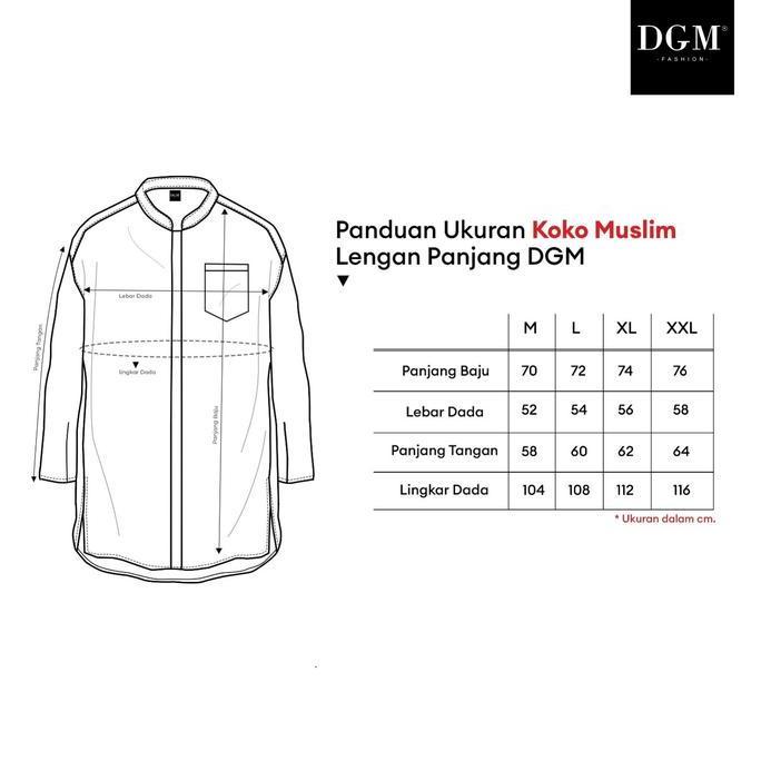 DGM Baju Koko Pria Lengan Panjang Bordir Premium Merah Muda Motif Geometris Baju Koko 2793